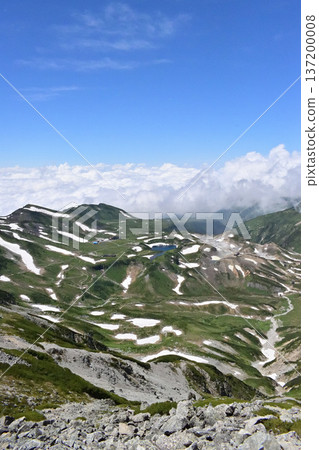 View of Murododaira from the ridge of Mount Tateyama (Fujinooritate) in Toyama Prefecture View of Murododaira from the ridge of Mount Tateyama (Fujinooritate) in Toyama Prefecture 137200008