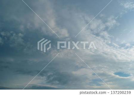 Autumn evening sky Blue sky and clouds 02 137200239