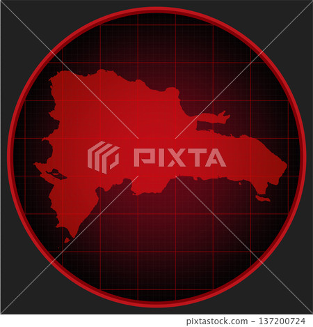 Vector map Dominican Republic on the radar screen Vector map Dominican Republic on the radar screen 137200724