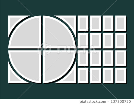 Template collage of twenty frames, images, photo 137200730