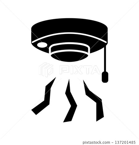 Monochrome illustration of a fire alarm ringing Monochrome illustration of a fire alarm ringing 137201485