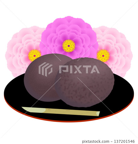 Spring Equinox_Botamochi illustration Spring Equinox_Botamochi illustration 137201546