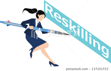 再培訓圖形材料插圖 137201553