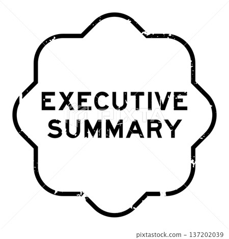 Grunge black executive summary word square rubber seal stamp on white background 137202039
