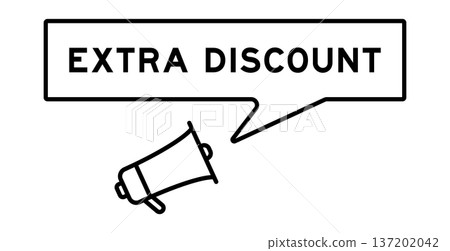 Megaphone icon with speech bubble in word extra discount on white background Megaphone icon with speech bubble in word extra discount on white background 137202042