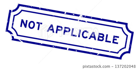 Grunge blue not applicable word square rubber stamp on white background 137202048