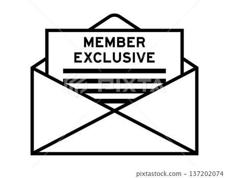 Envelope and letter sign with word member exclusive as the headline Envelope and letter sign with word member exclusive as the headline 137202074