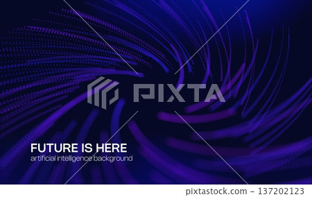 Ai tech background with abstract dot line pattern and bokeh effect. Design education big data, future digital network, business connect and science concept for banner, web or presentation. 137202123