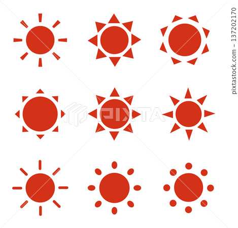 Simple sun silhouette icon Vector sun illustration Simple sun silhouette icon Vector sun illustration 137202170