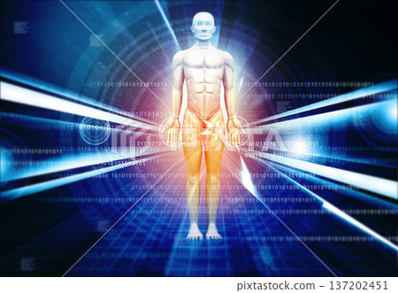3d man in futuristic technology background 3d man in futuristic technology background 137202451