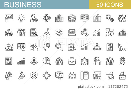 商務圖示集：辦公室工作人員、會議、招募等。 137202473
