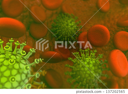 Virus infecting the blood cells Virus infecting the blood cells 137202565