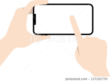 Operate a smartphone lying on its side with your fingers 137202770