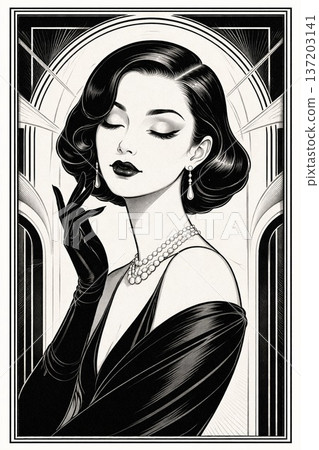 Elegant lady portrait in monochrome 137203141