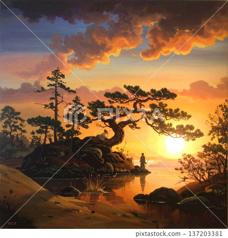 A sunset A sunset 137203381