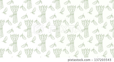 Fresh young asparagus pods seamless pattern Fresh young asparagus pods seamless pattern 137203543