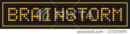 Orange color led banner in word brainstorm on black background 137203645