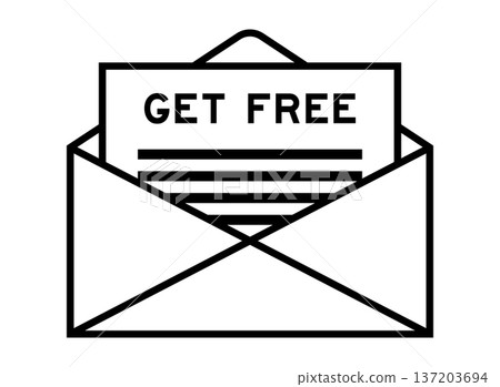 Envelope and letter sign with word get free as the headline 137203694