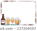 Retro hand-drawn beer frame horizontal 137204507