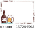 Retro hand-drawn beer frame horizontal 137204508