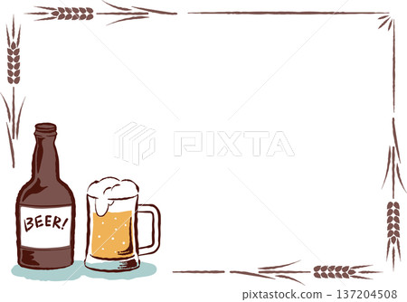 復古手繪啤酒框橫版 137204508