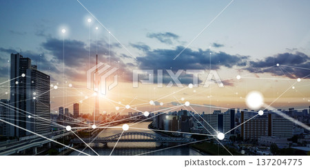 Concept image of city and communication network Concept image of city and communication network 137204775