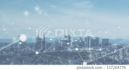 Concept image of city and communication network Concept image of city and communication network 137204776