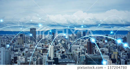 Concept image of city and communication network Concept image of city and communication network 137204780