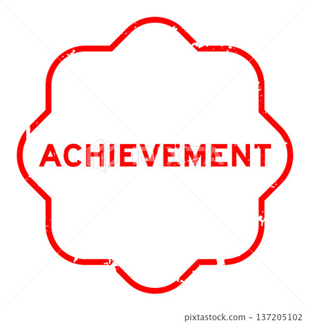 Grunge red achievement word square rubber seal stamp on white background 137205102