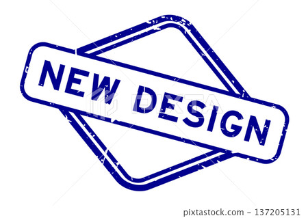 Grunge blue new design word rubber seal stamp on white background Grunge blue new design word rubber seal stamp on white background 137205131