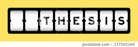 Black color in word thesis on slot banner with yellow color background Black color in word thesis on slot banner with yellow color background 137205164