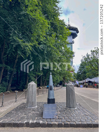 Vaals, Netherlands, August 23, 2025, Three-Country Point monument marking the border of Belgium 137205242