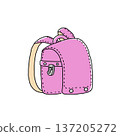 書包插畫粉紅色 137205272