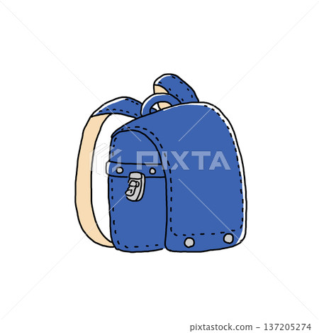 藍色書包插圖 137205274
