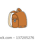 棕色書包插圖 137205276