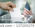 a ballot placed in a box in the US, generative AI 137205279