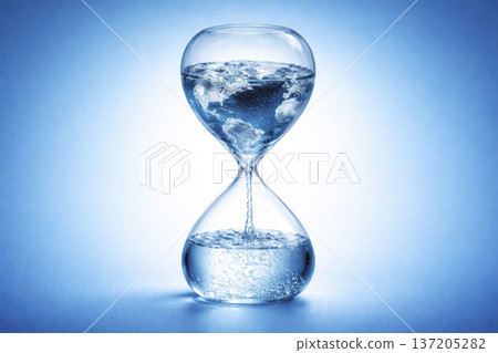 planet earth inside an hourglass, generative AI 137205282