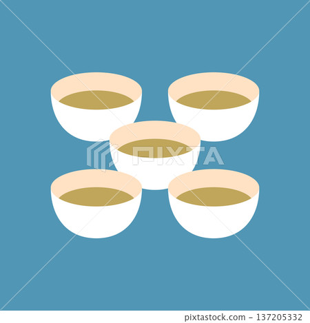 簡單的中國茶線圖標 137205332