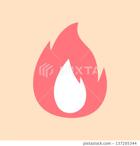 Flame simple line icon Flame simple line icon 137205344