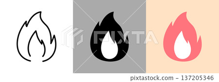 火焰簡單的線條圖標 137205346