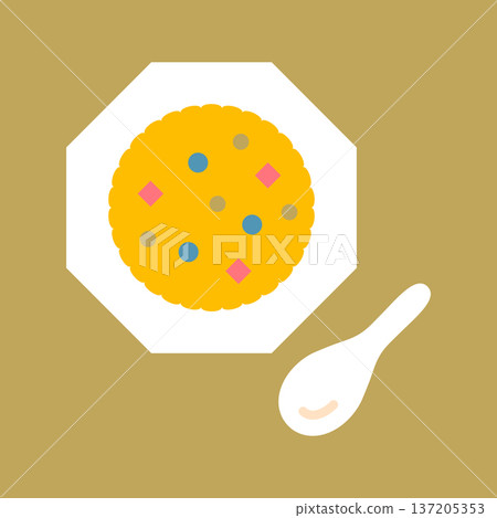 Simple fried rice icon Simple fried rice icon 137205353