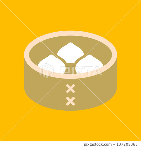 簡單的小籠包線圖標 137205363