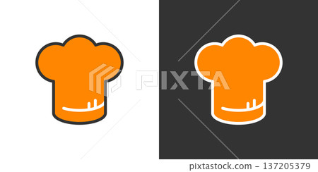 Chef hat simple color icon Chef hat simple color icon 137205379
