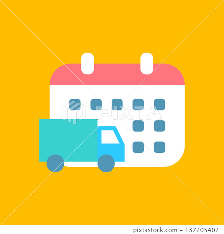 Simple delivery schedule icon Simple delivery schedule icon 137205402