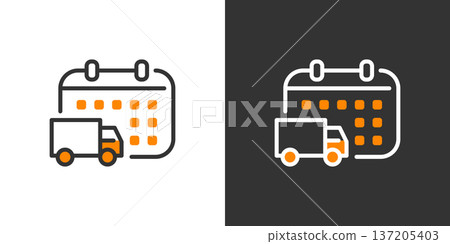 Simple delivery schedule icon Simple delivery schedule icon 137205403