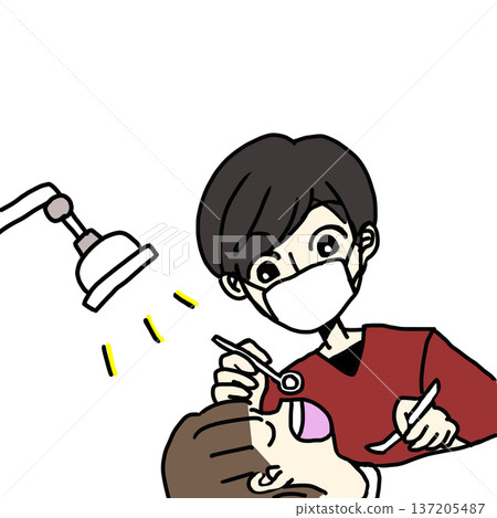 牙醫正在給一位女士看牙 137205487