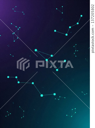 Cyan Constellations Glowing Against Dark Starry Night Sky Gradient Cyan Constellations Glowing Against Dark Starry Night Sky Gradient 137205802