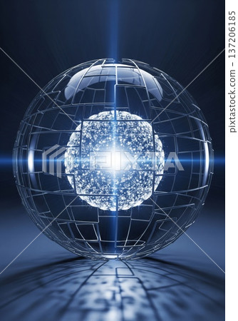 Abstract Glowing Orb Futuristic Energy Sphere Technology Concept 137206185