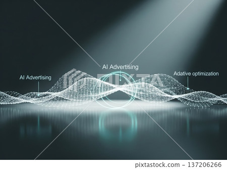 Abstract Digital Waveform With Data Points And Light Beam 137206266