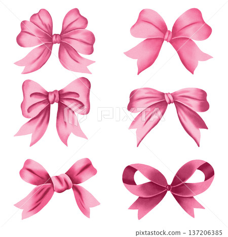 Set of hand-drawn watercolor bows in vibrant colors. Perfect for nursery themes, gift wrapping, greeting cards, invitations, and spring or holiday decor. Set of hand-drawn watercolor bows in vibrant colors. Perfect for nursery themes, gift wrapping, greeting cards, invitations, and spring or holiday decor. 137206385